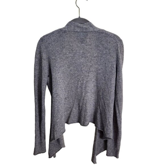 Cynthia Rowley Gray Open Front Asymmetric Cashmere Cardigan Sweater Size S - Picture 3 of 6